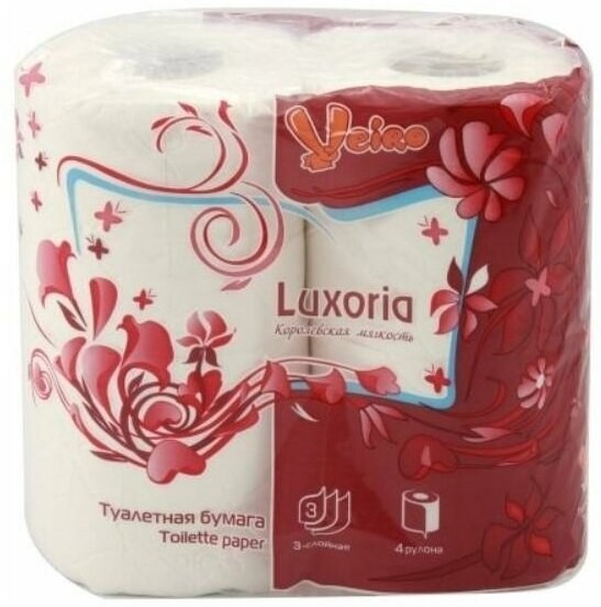 Туалетная бумага VEIRO Luxoria Aroma Малина 3 слоя 4 рул 1/10 KP-2161