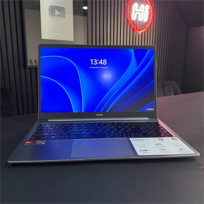 Ноутбук Tecno MEGABOOK T15DA (4894947015229) 15.6"/AMD Ryzen 7 5800U/RAM 16GB/SSD 1024GB/AMD Radeon Graphics/1920*1080/IPS/Windows 11/Подсветка кл-ры: LED/серый космос. Состояние: B1 4894947015229-B1