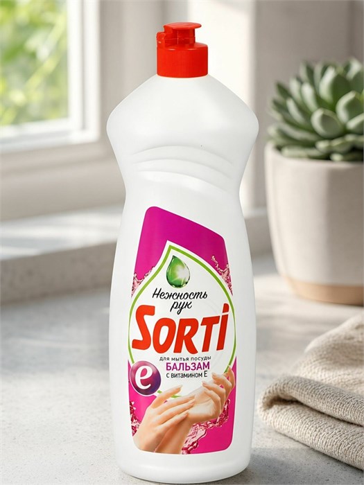 Средство для мытья посуды Sorti Бальзам с витамином Е 900 г 1/12 KP-2549