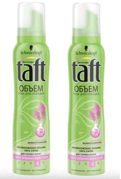 Пена для укладки волос Taft Объем Сверхсильная фиксация 4 150 мл 1/10 KP-2613