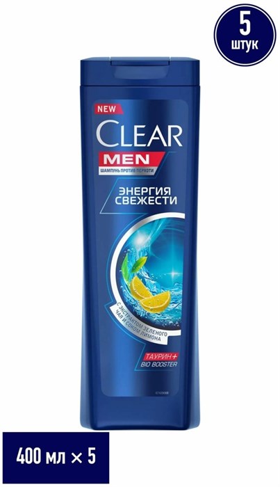 Шампунь Clear Men против перхоти Ледяная свежесть 400 мл 1/12 KP-2284