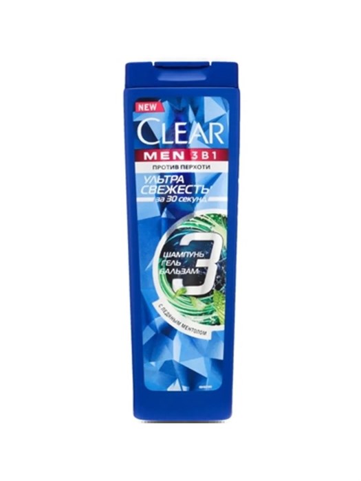 Шампунь Clear Men против перхоти 3в1 Ультра свежесть 400 мл 1/12 KP-2285