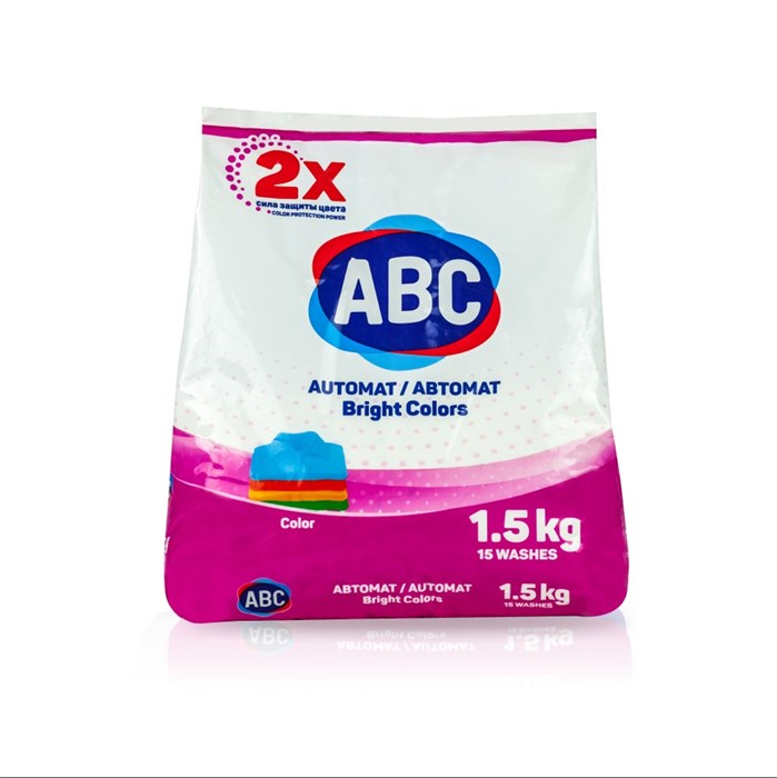 ABC Порошок для стирки белья ДЛЯ ЦВЕТНОГО 1,5 кг 1/12 KP-2080