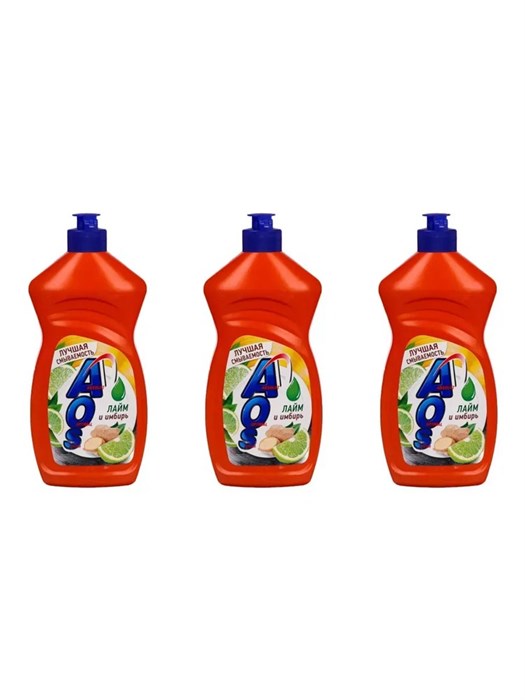 Средство для мытья посуды AOS Лайм и имбирь 450 г 1/20 KP-2044