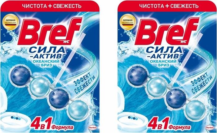 Блок для унитаза Bref Сила-Актив Океанский Бриз 2х50 г 1/10 KP-2139