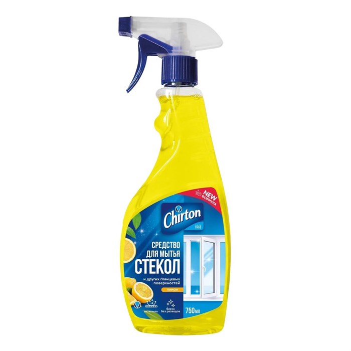 Средство для мытья стекол Chirton Антипыль Лимон 750 мл 1/12 KP-2713
