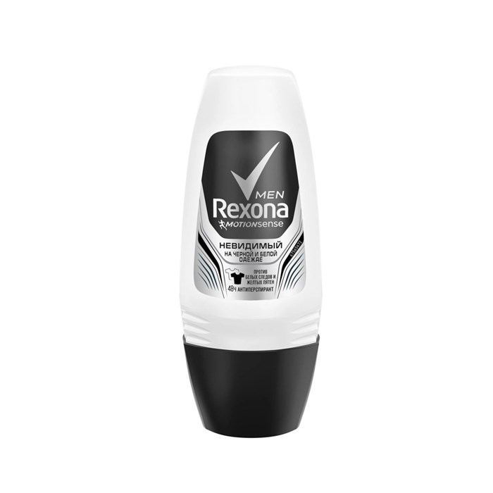 Антиперспирант роликовый Rexona Men Антибактериальный и невидимый на черном и белом 50 мл 1/6 KP-2515