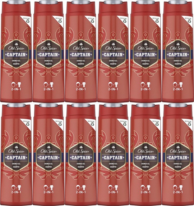 Гель для душа Old Spice 2в1 Captain 400 мл 1/6 (низкий ОСГ) KP-2427