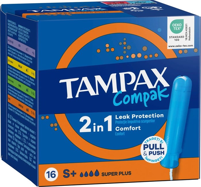 Тампоны Tampax Compak super с аппликатором 16шт 1/6 KP-2604