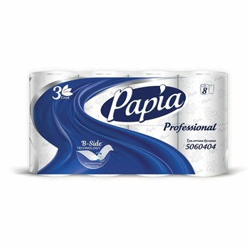 Туалетная бумага PAPIA Белая 3 слоя 8 рул 1/7 KP-2478