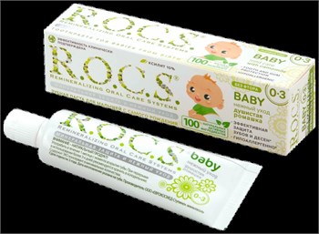 Зубная паста R.O.C.S. Baby Для малышей 0-3 Душистая ромашка 45 г 1/18 KP-2529