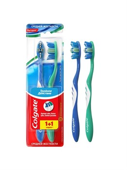Зубная щетка Colgate Тройное действие 1+1 средняя 2шт 1/48 KP-2312