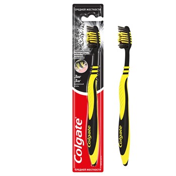 Зубная щетка Colgate ЗигЗаг с древесным углём 1шт 1/72 KP-2315