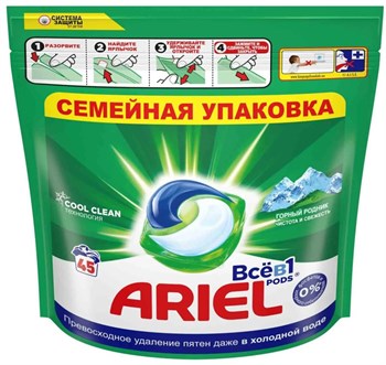 Капсулы для стирки Ariel Pods Горный родник 12шт 1/4 KP-2063