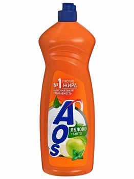 Средство для мытья посуды AOS Яблоко и Мята 900 г 1/12 KP-2050