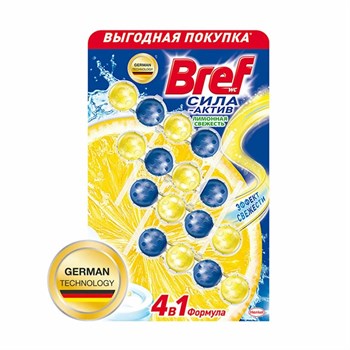 Блок для унитаза Bref Сила-Актив Лимонная свежесть 50 г 1/10 KP-2140