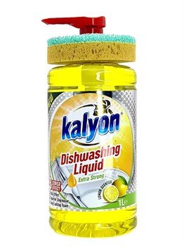 Средство для мытья посуды Kalyon Лимон с губкой 1 л 1/10 KP-2280