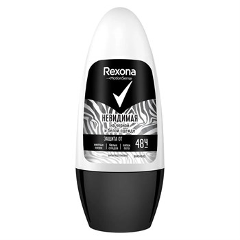 Антиперспирант роликовый Rexona Невидимая на чёрном и белом 50 мл 1/6 KP-2503