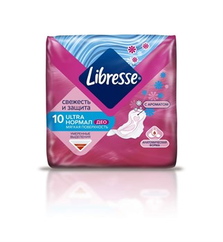 Прокладки LIBRESSE Ultra Normal Deo мягкая поверхность 10шт 1/12 KP-2343